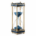 Clessidra Decorativa in Vetro e Metallo Blu e Oro