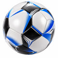 Pallone da Calcio Bianco/Nero/Blu con Pannelli Cuciti e Dimensione Regolamentare