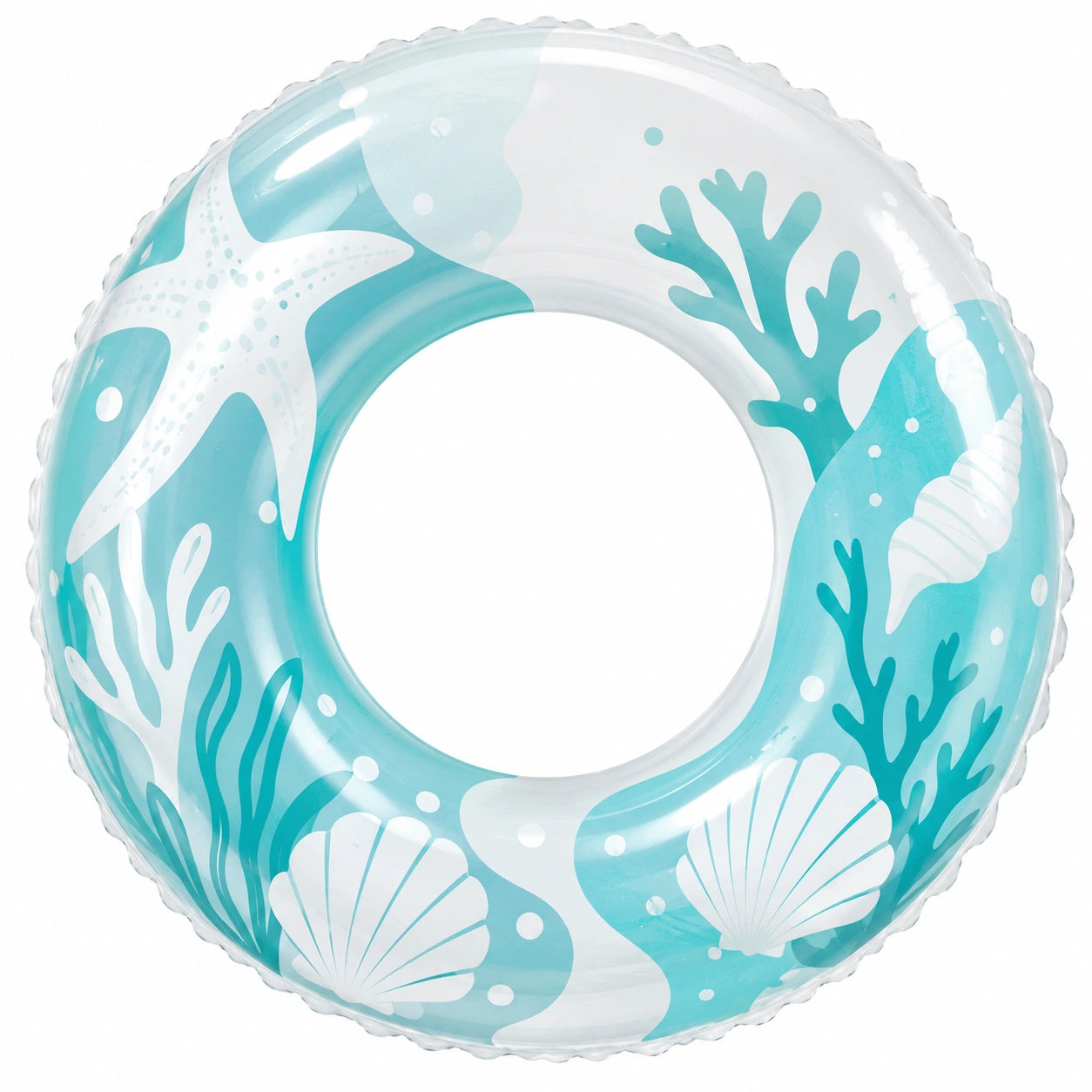 Ciambella gonfiabile per nuoto tema marino azzurro 90cm